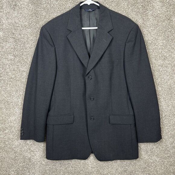 Brooks Brothers Blazer Jacket Men's 40R Gray Wool Stretch 3‎ Button Sport Coat - Picture 1 of 10
